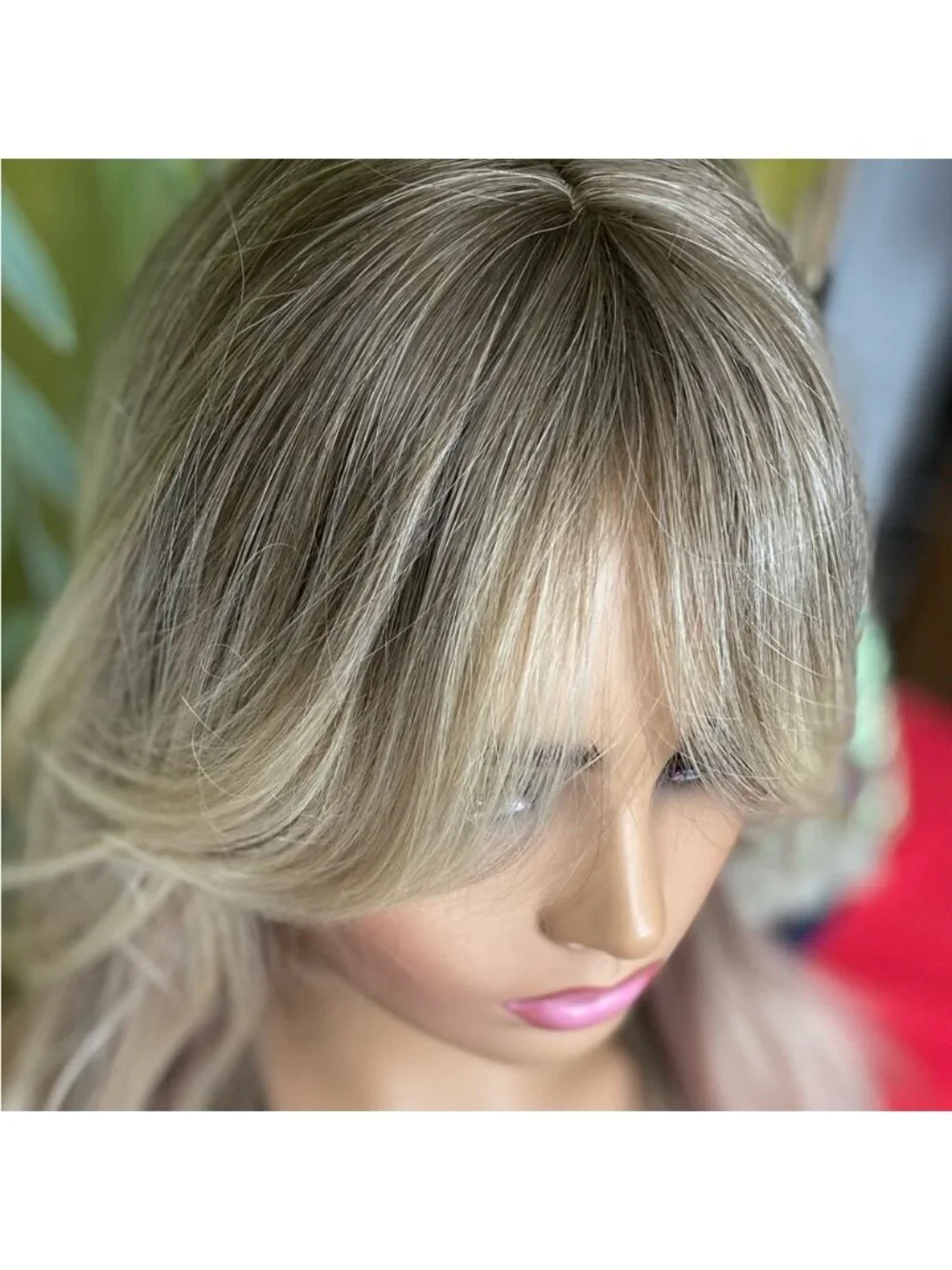 LAST ONE blonde with pink highlights layered wig